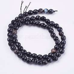 Natürliche Madagaskar schwarze Achatperlenstränge&nbsp;G-N213B-56