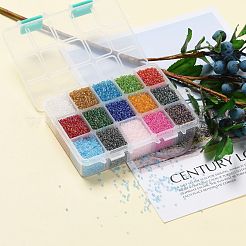 375g perles de rocaille en verre 15 couleurs&nbsp;SEED-JP0004-05-2mm