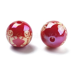 Perlas acrílicas con revestimiento UV y temática navideña&nbsp;OACR-M022-08