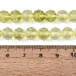 Brins de perles de verre transparentes craquelées&nbsp;GLAA-Q108-02A-16