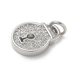 Porte micro ouvrent pendentifs zircone cubique en laiton de placage&nbsp;KK-K392-43P