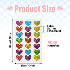 Pegatinas de plástico con forma de corazón&nbsp;DIY-TADJ0002-006A