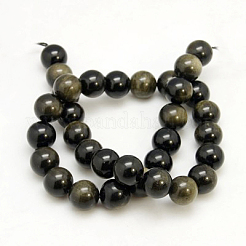 Natürliche goldenen Glanz Obsidian Perlen Stränge&nbsp;X-G-C068-10mm-9