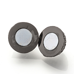 Cierres magnéticos de latón con circonitas cúbicas micropavimentadas y trabillas&nbsp;ZIRC-S058-04B-8mm