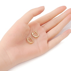 Boucles d'oreilles créoles en laiton avec pavé de zircon cubique transparent&nbsp;ZIRC-YW0001-08G