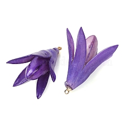 Pendentifs en résine époxy et fleurs séchées&nbsp;RE-CBAAE94-05A