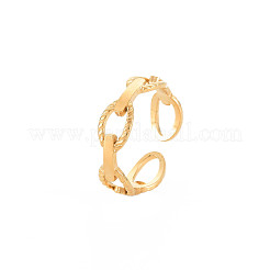 Placcatura ionica (ip) 304 in acciaio inossidabile a forma di catena a maglie aperte per le donne&nbsp;RJEW-S405-178G