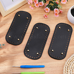 3 Stück ovaler PU-Leder-Handtaschenboden zum Selbermachen&nbsp;DIY-CL0002-33B