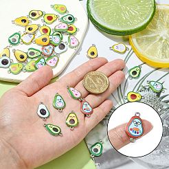 60 stücke 12 farben legierung emaille verbinder charms&nbsp;ENAM-CJ0004-39