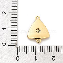 Breloques de connecteur en laiton micro pavé de zircone cubique transparente&nbsp;KK-M303-04G-10