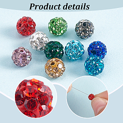 60 stücke 10 farben polymer clay strass perlen&nbsp;RB-PH0001-36