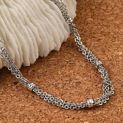 Pulseras de cadena de cable de latón con revestimiento de rejilla&nbsp;BJEW-G735-04P