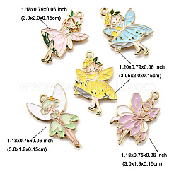 10 pièces 5 styles pendentifs en émail en alliage de placage de rack&nbsp;ENAM-FP0002-44