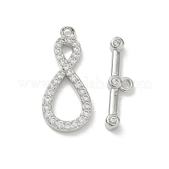 Messing Micro Pave klare Zirkonia Knebelverschlüsse&nbsp;CU-CBAC675-05P