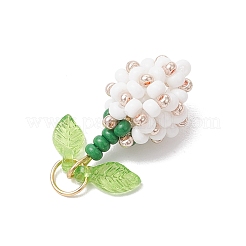 Colgantes de capullos de flores con cuentas de vidrio&nbsp;PALLOY-MZ00759-04