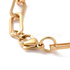 Bracciale a catena con graffetta in acciaio inossidabile 304 con placcatura sotto vuoto in PVD per uomo e donna&nbsp;BJEW-E031-04G-02