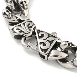 304 Edelstahl Cuban Link Kettenarmbänder für Damen und Herren&nbsp;BJEW-C063-04AS