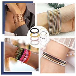 48 Stück 4 Farben Stahldraht rund Schlangenkette Armband Set&nbsp;BJEW-BC0001-05