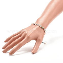 Bunte Malerei-Blume mit geflochtenem Sternperlenarmband&nbsp;BJEW-JB07849