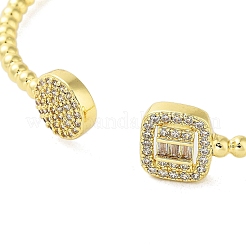 Latón micro allanar brazaletes de puño de óxido de circonio cúbico&nbsp;BJEW-E095-04G