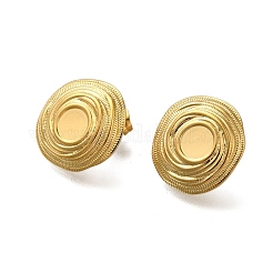 Ionenplattierung (IP) 304 Edelstahl flache runde Ohrstecker für Frauen&nbsp;EJEW-M028-02G