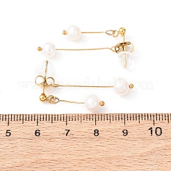 Ohrstecker mit runder Quaste aus 304 Edelstahl&nbsp;EJEW-K268-89G