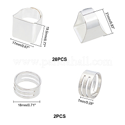 Quadratische Fingerringe aus Messing&nbsp;RJEW-PH0001-03