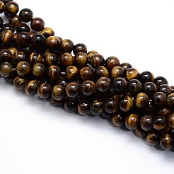 Grade ab naturelle perles rondesoeil de tigre brins&nbsp;G-O047-02-12mm