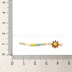 Glas-Saatperlen-Blumenglieder-Verbindungsanhänger&nbsp;KK-M266-10G