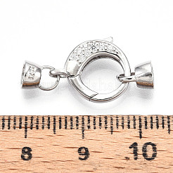 925 Federverschluss aus Sterlingsilber mit Mikropflaster und klarem Zirkonia&nbsp;STER-T008-153P