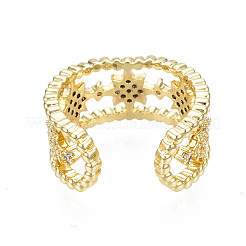 Bague de manchette ouverte étoile zircone cubique&nbsp;RJEW-N037-006A