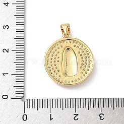 Pendentifs avec zircon cubiques à micro-pavés en laiton&nbsp;KK-D426-10G