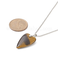 Collana con ciondolo a forma di cuore con pietre preziose naturali e sintetiche&nbsp;NJEW-TA00066