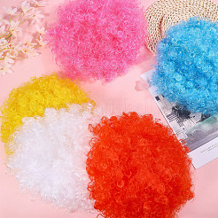 5 Stück 5 Farben synthetische Neon-Afro-Perückenkappe für Halloween&nbsp;AJEW-CA0005-15