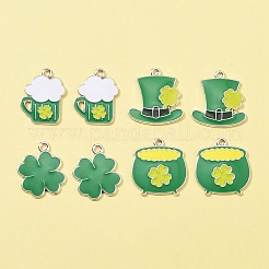 8 Stück Legierungs-Email-Anhänger im 4-Stil zum Thema St. Patrick's Day&nbsp;ENAM-FS0001-72