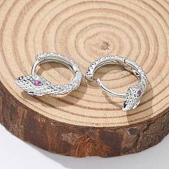Latón cúbicos pendientes de aro zirconia&nbsp;EJEW-Q014-09P
