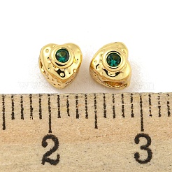 Perle di zirconi cubici trasparenti in micro pavè di ottone&nbsp;KK-G490-17G-01