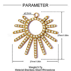 Acero inoxidable 304 con colgantes de rhinestone.&nbsp;RB-OY001-43G-01