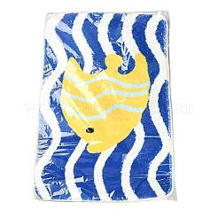 Alfombrilla de baño de fibra flocada con diseño de peces tropicales&nbsp;AJEW-FZC0003-05A
