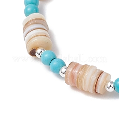Natürliche Süßwasser-Muschel-Stretch-Armbänder&nbsp;BJEW-JB11804-01