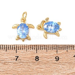 Pendentifs avec zircon cubiques à micro-pavés en laiton&nbsp;KK-C143-16G