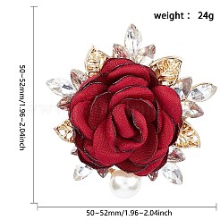 Rosa in stoffa con spilla in strass di cristallo&nbsp;JEWB-WH0028-12LG