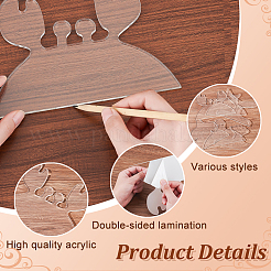 6 Stück 6 Stile Krabbe & Geist & Fischschwanz transparente wiederverwendbare Acryl-Zeichenvorlage für DIY-Scrapbooking&nbsp;OACR-WH0041-03