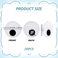 20 Stück Augen-Stickerei aus Polyester zum Aufbügeln/Aufnähen&nbsp;DIY-GA0010-06C-02