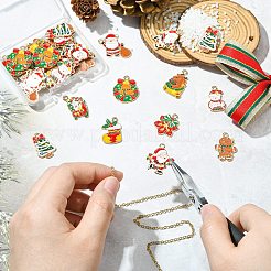 40 pièces 10 styles pendentifs en émail en alliage de noël&nbsp;FIND-CJ0003-32