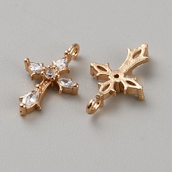 Pendenti in zirconi cubici trasparenti in micro pavè di ottone&nbsp;FIND-CJC0010-79