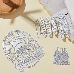 Geburtstagskerzen- und Kuchenrahmen-Metallstanzschablonen&nbsp;DIY-GF0001-17
