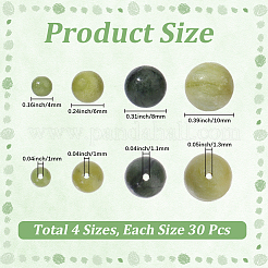120 stücke 4 arten natürliche chinesische jade/südlichen jade perlen&nbsp;G-PA0002-14