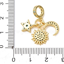 Breloques pendantes en laiton avec micro pavé de zircone cubique&nbsp;CU-CBA0A9C-05G