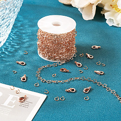 DIY-Sets zum Herstellen von Halsketten und Armbändern aus Messing mit Stern- und Ovalgliederketten&nbsp;DIY-TA0011-17